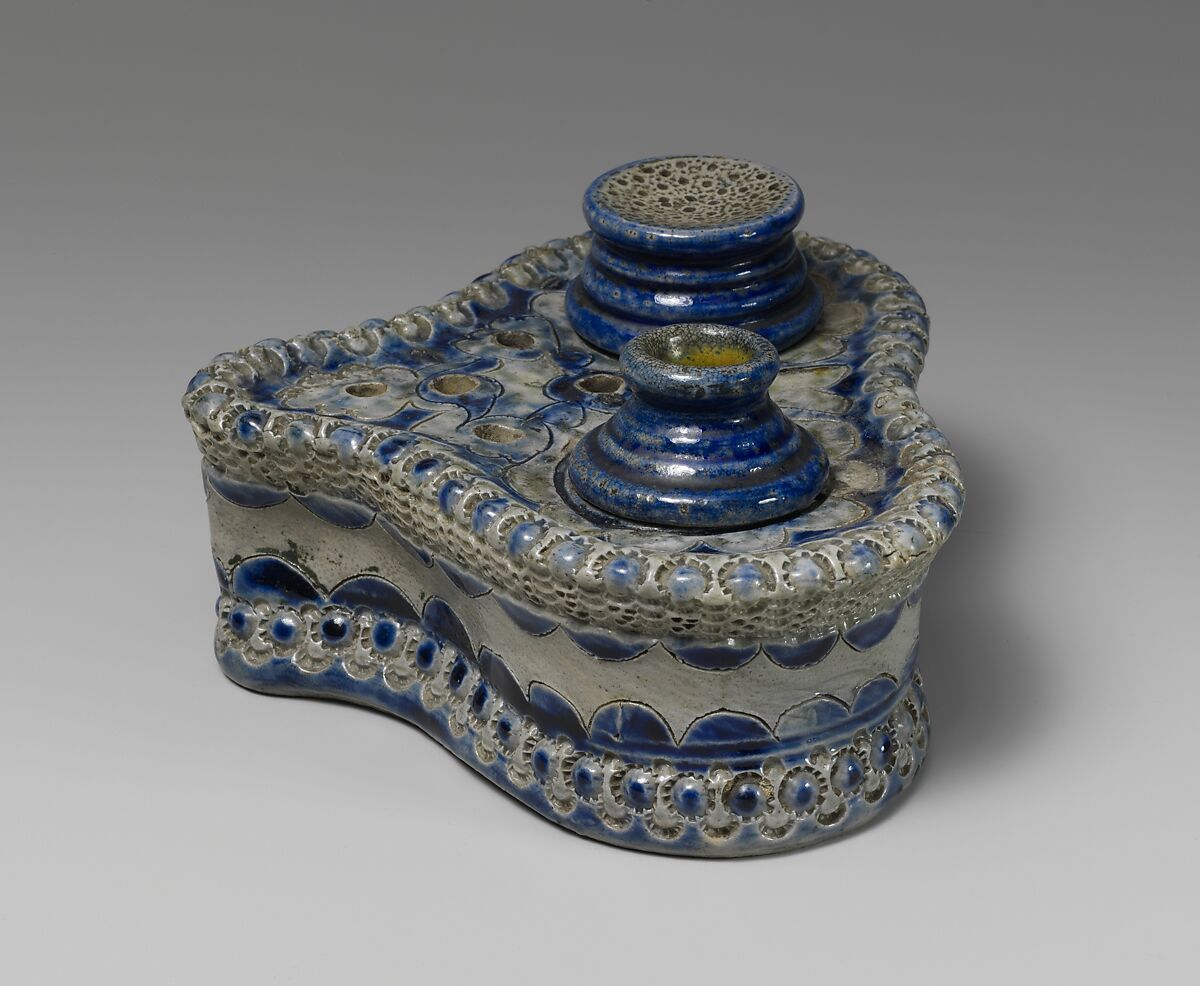 Inkstand, William Crolius, Stoneware, American 