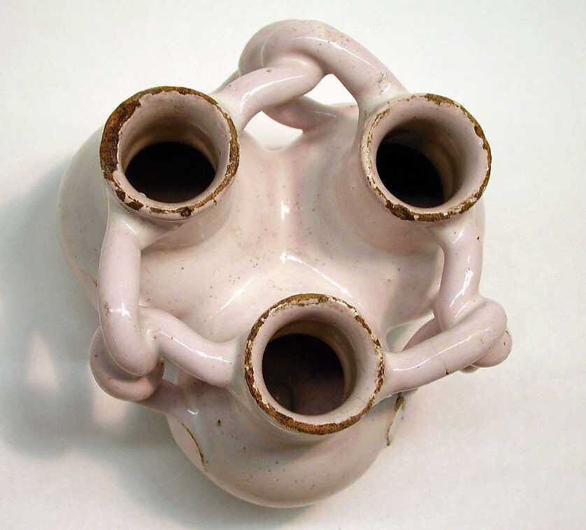 Fuddling cup, Tin-glazed earthenware (delftware), British, Lambeth or Southwark