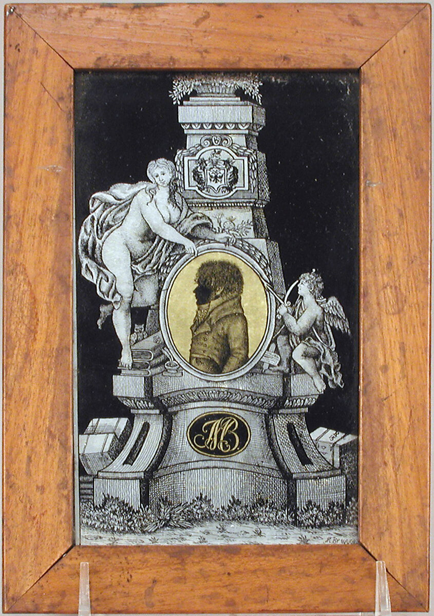 Panel, M. Bruggäy, Verre églomisé, possibly Austrian 