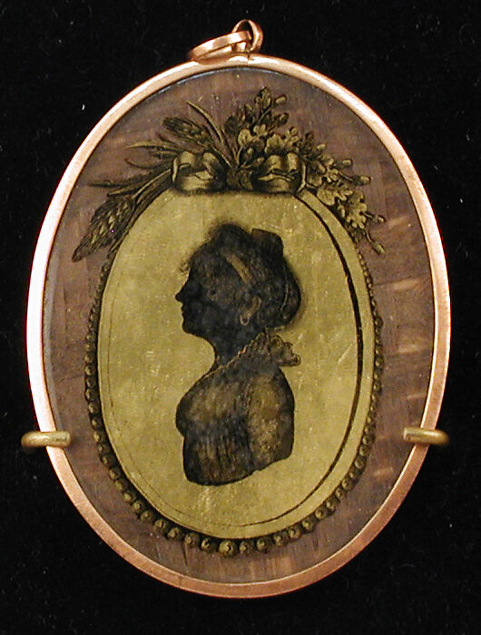 Pendant, Verre églomisé, possibly Russian