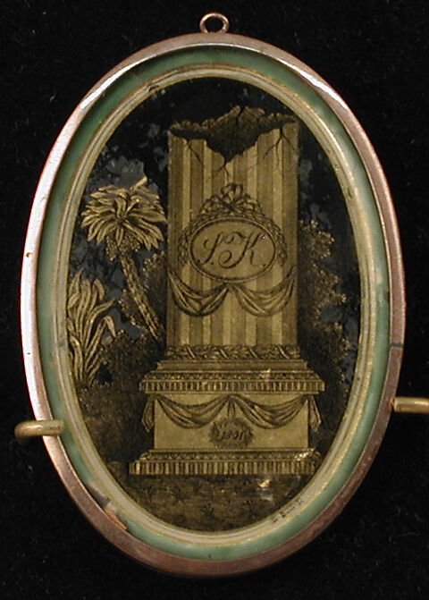 Pendant, Verre églomisé, probably Russian