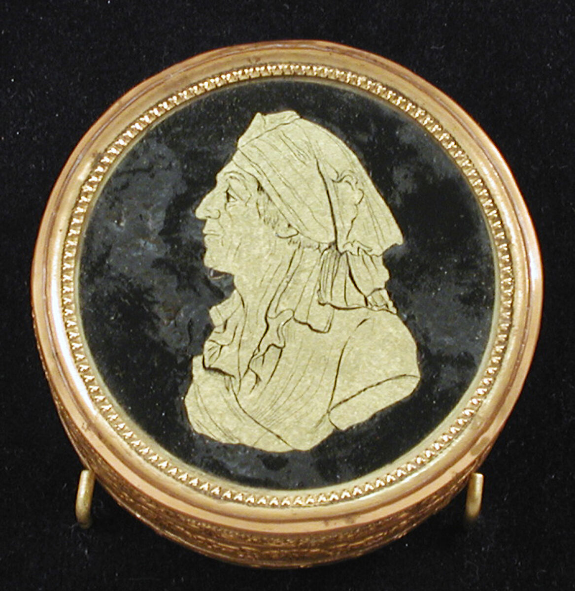 Box with portrait of Jean Paul Marat, Verre églomisé, pasteboard, French 