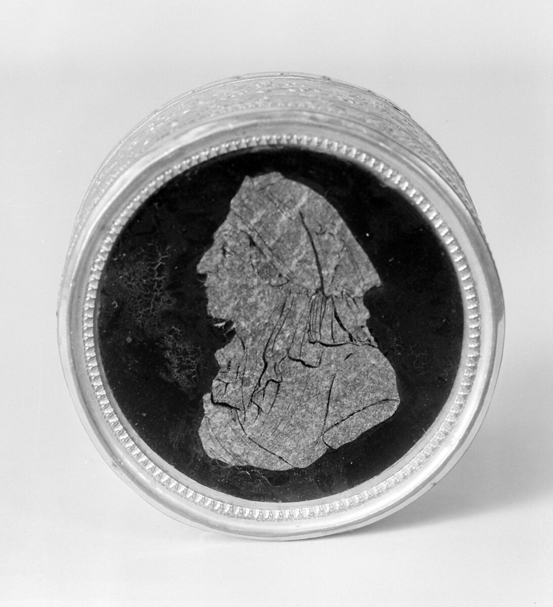 Box with portrait of Jean Paul Marat, Verre églomisé, pasteboard, French