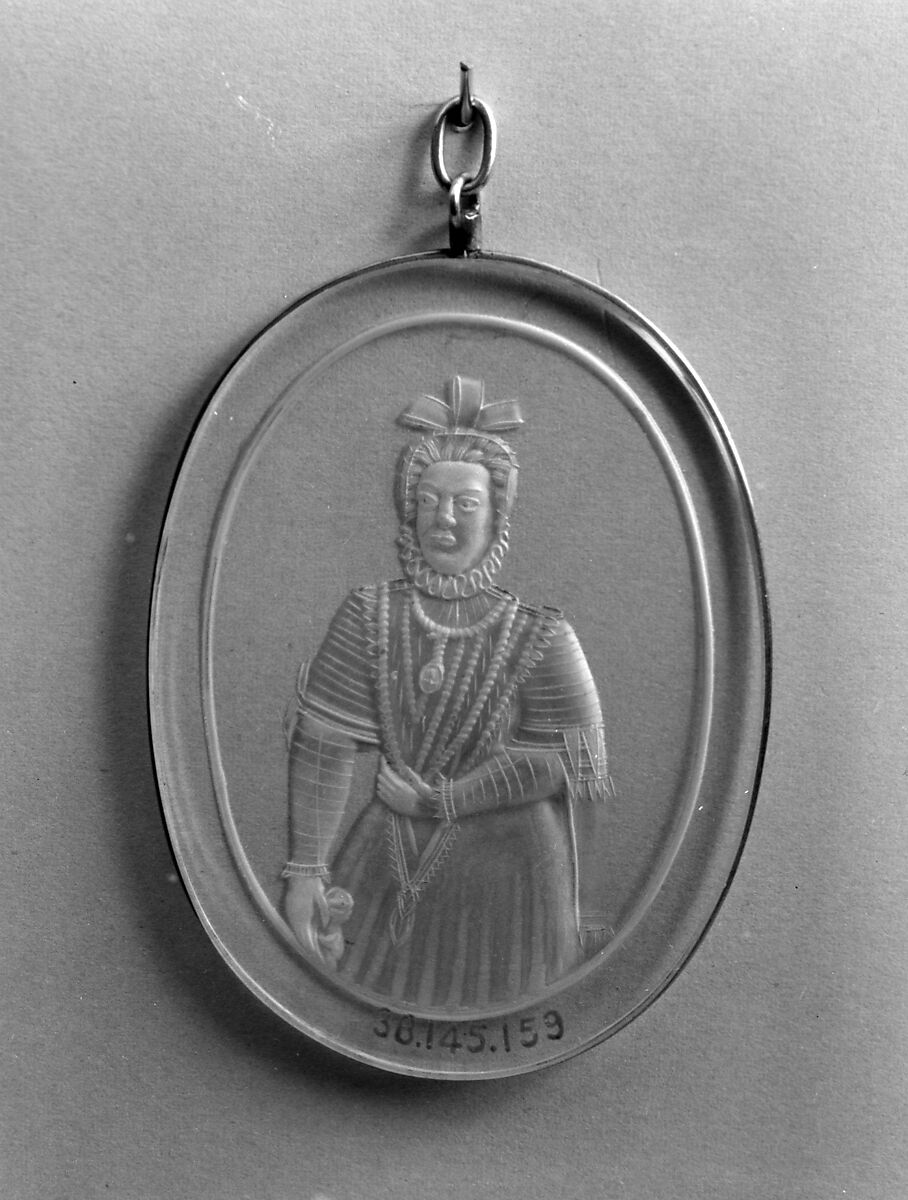 Medallion, Glass; gold, possibly French