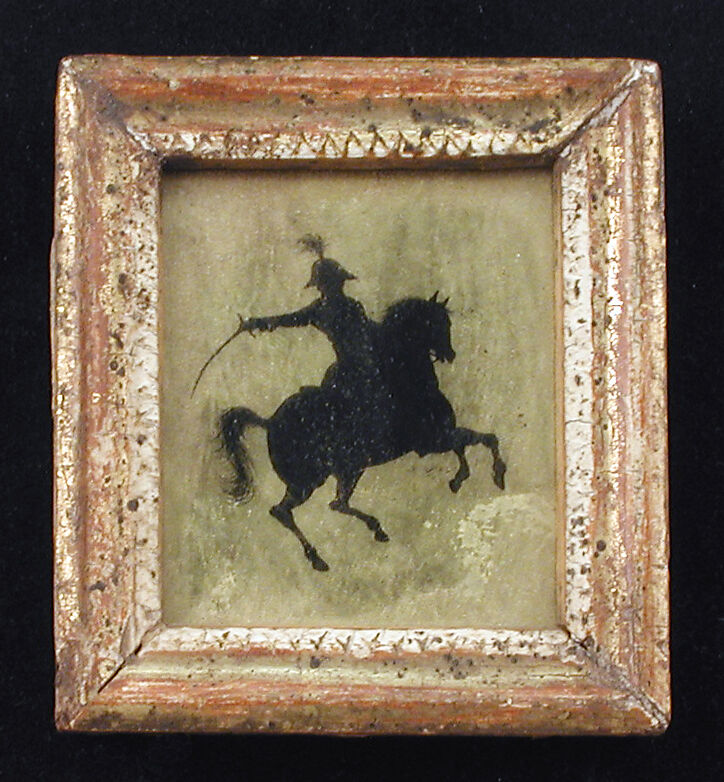 Napoleon on horseback, Verre églomisé, French 