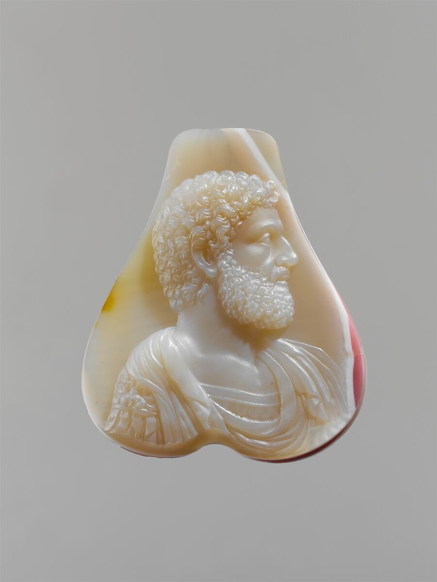 Bust of an unidentified Emperor of the Antonine dynasty, Agate, Italian 
