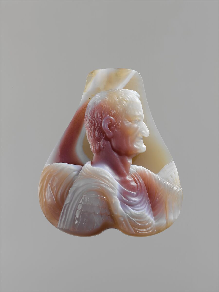 Bust of a Roman Emperor, possibly Galba, Agate, Italian 