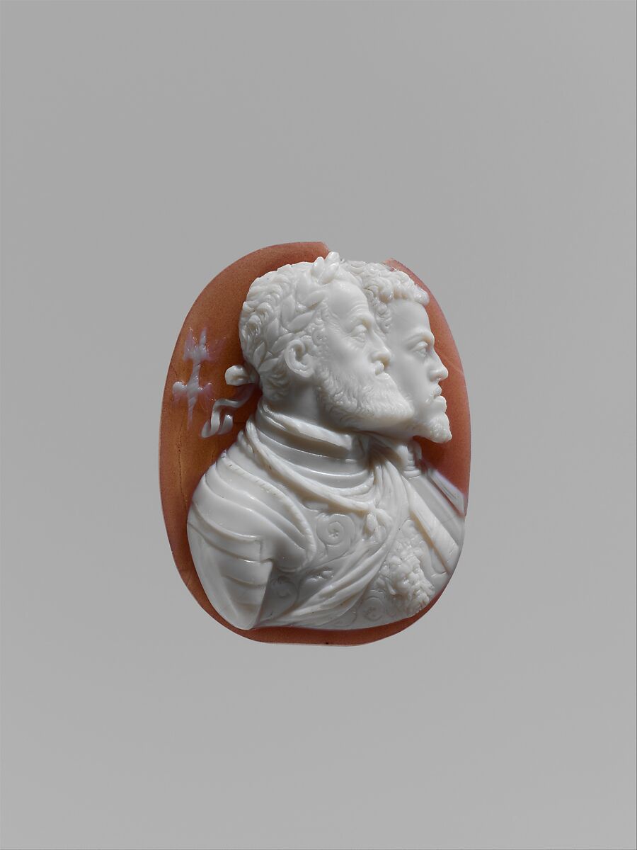 Emperor Charles V (1500–1558) and his Son Philip II of Spain (1527–1598), Leone Leoni (Italian, Menaggio ca. 1509–1590 Milan), Sardonyx, Italian, Milan 