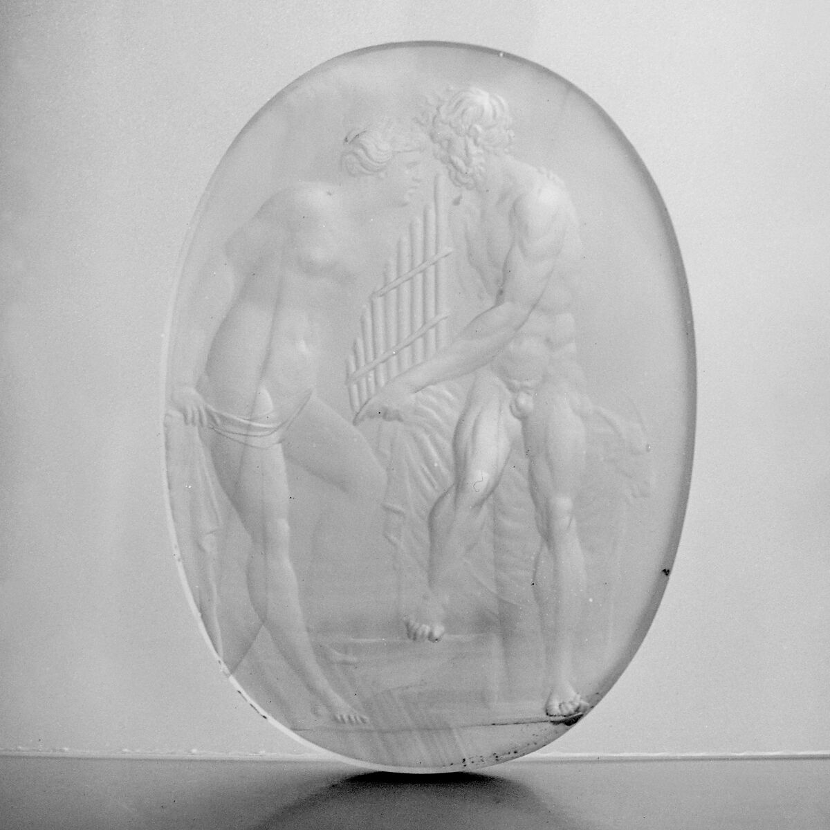 Pan and nymph, Attributed to Valerio Belli (Il Vicentino) (1468–1546), Chalcedony, Italian, Milan 
