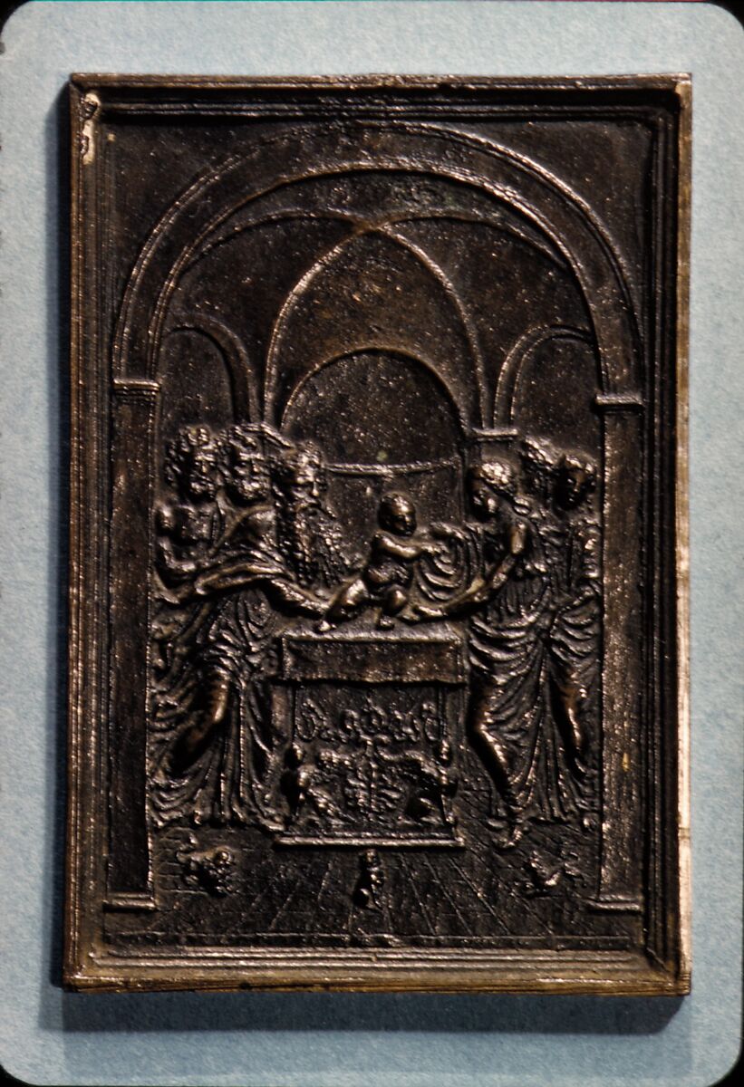 The Presentation in the Temple, Moderno (Galeazzo Mondella) (Italian, Verona 1467–1528 Verona), Bronze, dark brown patina, Italian 