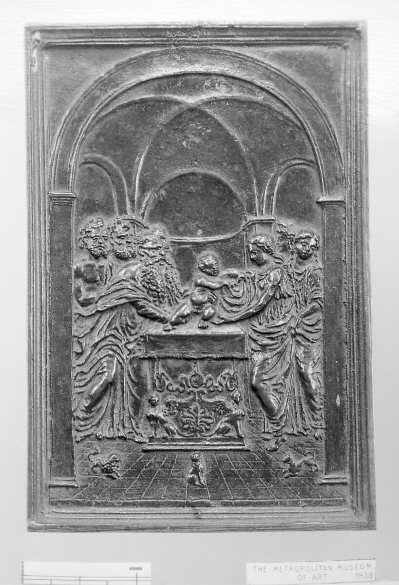 The Presentation in the Temple, Moderno (Galeazzo Mondella) (Italian, Verona 1467–1528 Verona), Bronze, dark brown patina, Italian