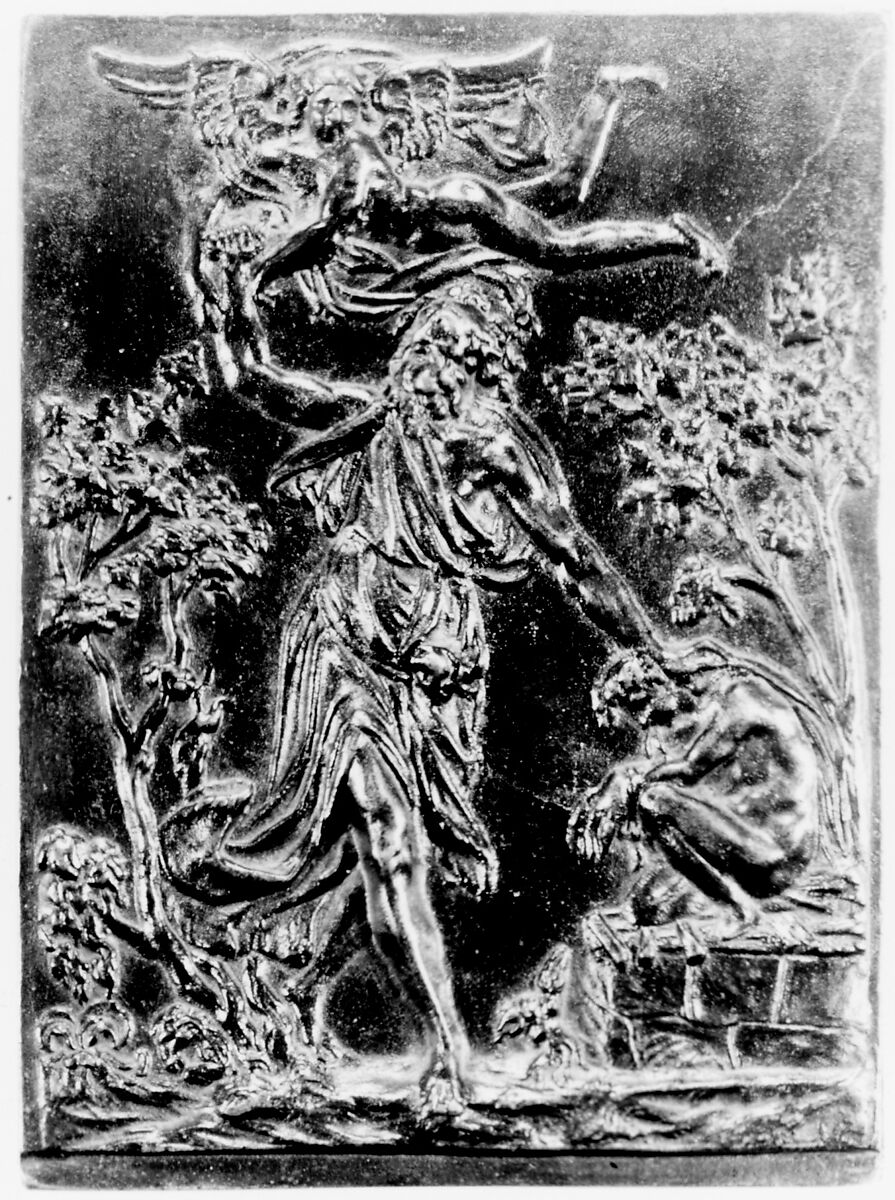 Sacrifice of Abraham, After a composition by Annibale Fontana (Italian, 1540–1587), Bronze, dark brown patina, Italian, Milan 