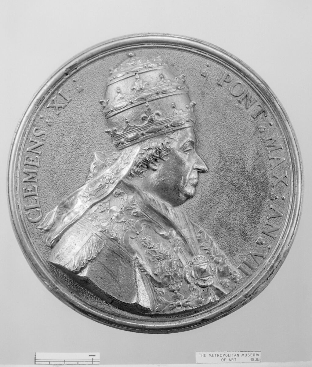 Pope Clement XI (Giovanni Francesco Albani, 1649–1721, Pope 1700–21), Gilt bronze, Italian 