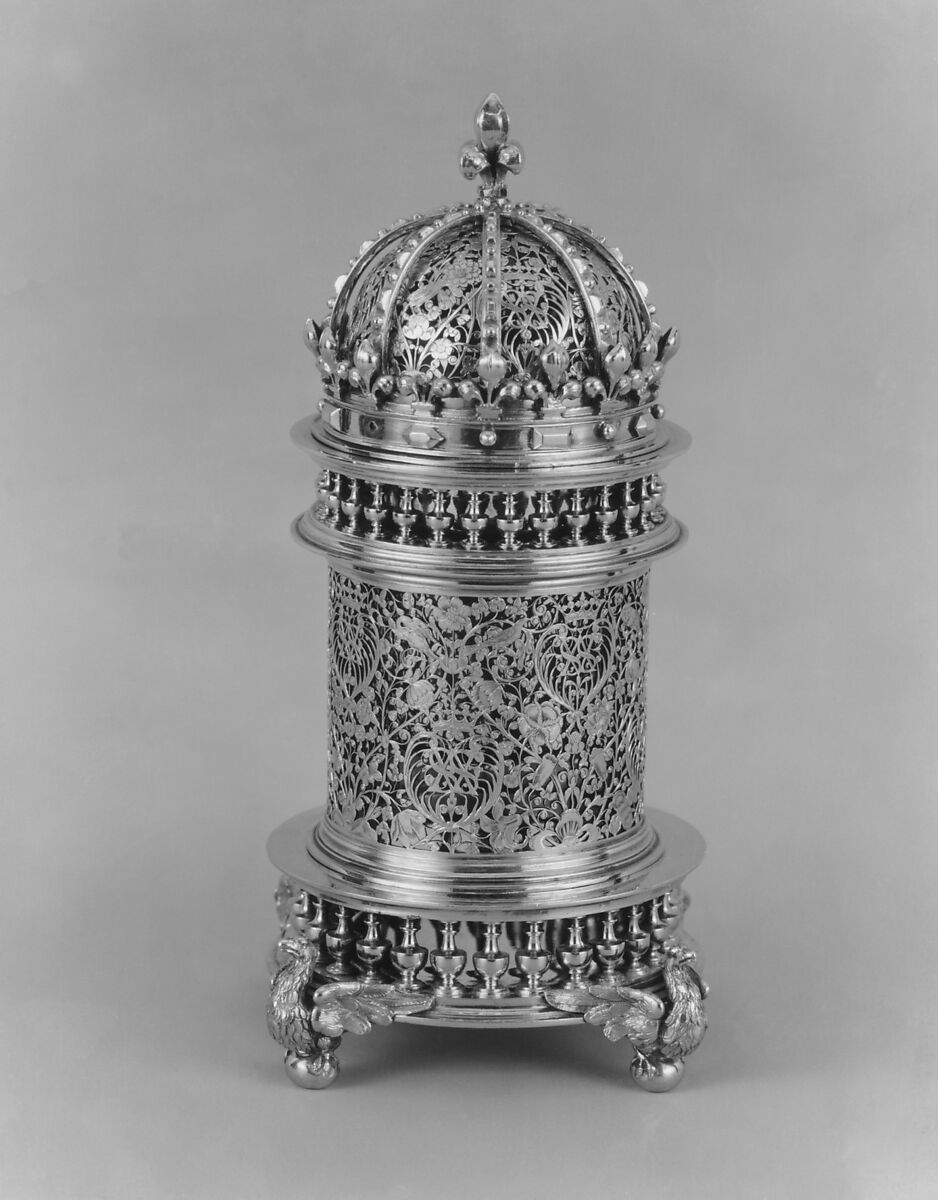 Perfume burner, Silver gilt, probably French