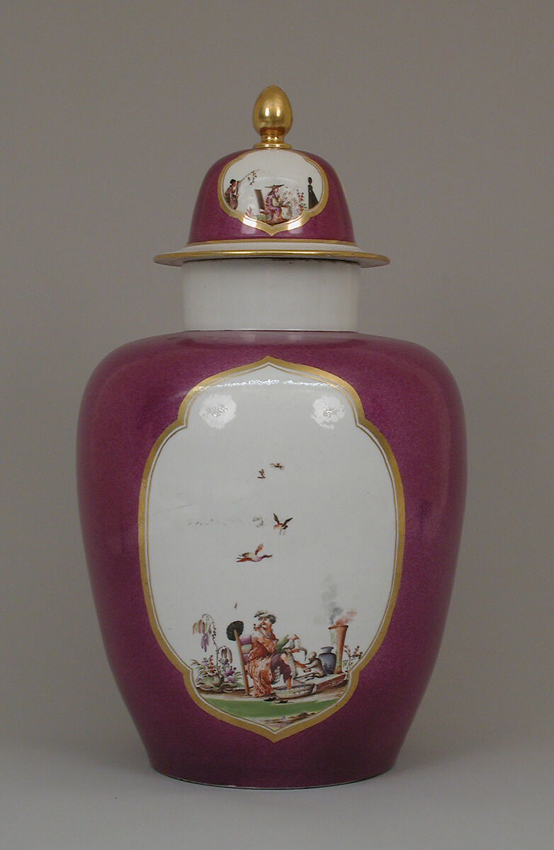 Vase with cover, Meissen Manufactory (German, 1710–present), Hard-paste porcelain, German, Meissen