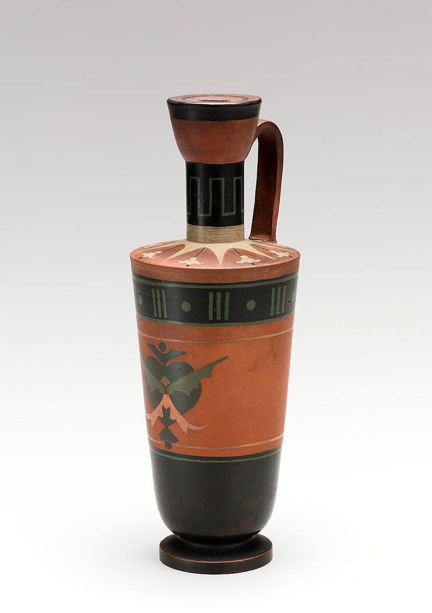 Lekythos, Chelsea Keramic Art Works (1872–1889), Earthenware, American 