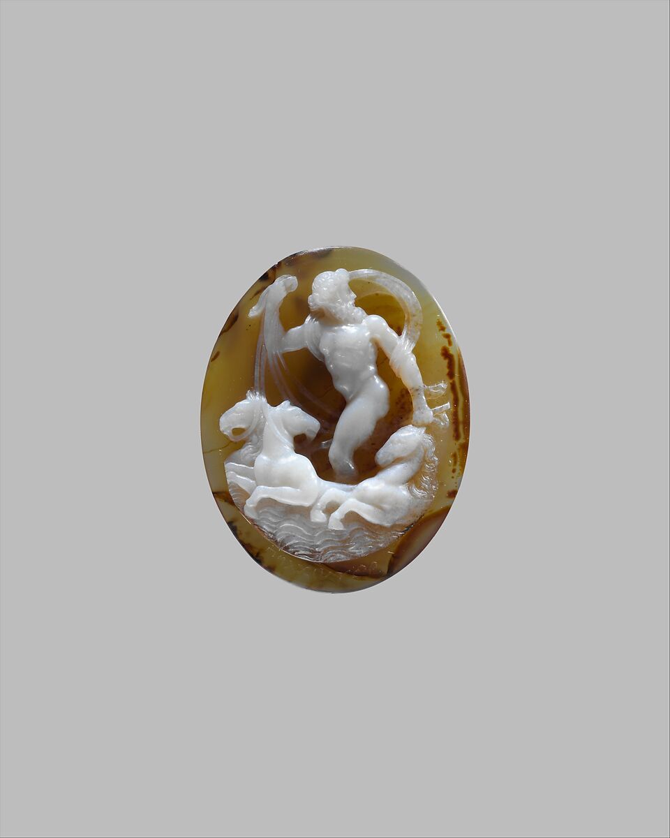 Neptune Driving over Waves, Pelchinger (active 18th century) (unrecorded carver, possibly act. Rome), Sardonyx, possibly Italian, Rome 