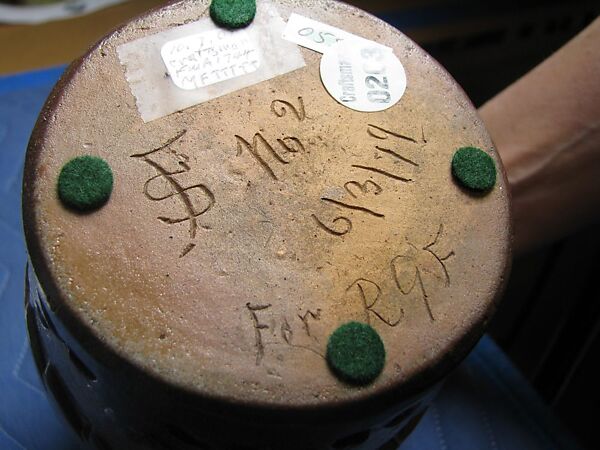 Vase, Susan S. G. Frackelton (1848–1932), Stoneware, American