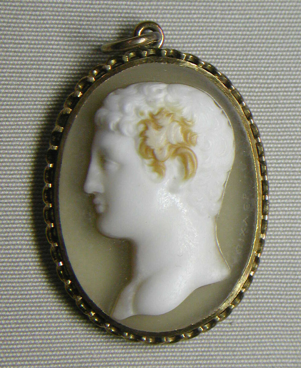 Head of a young man in Roman style, Giovanni Pichler (Italian, Naples 1734–1791 Rome), Sardonyx and gold, Italian, Rome 
