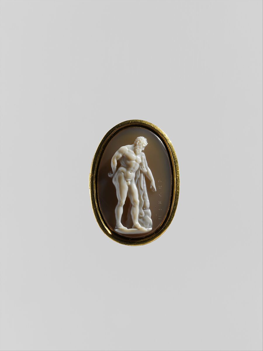 The Farnese Hercules, Giovanni Pichler (Italian, Naples 1734–1791 Rome), Onyx and gold, Italian, Rome 