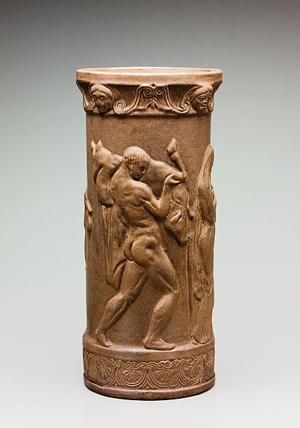 Umbrella stand, Wheatley Pottery Company (1903–7), Earthenware, American 