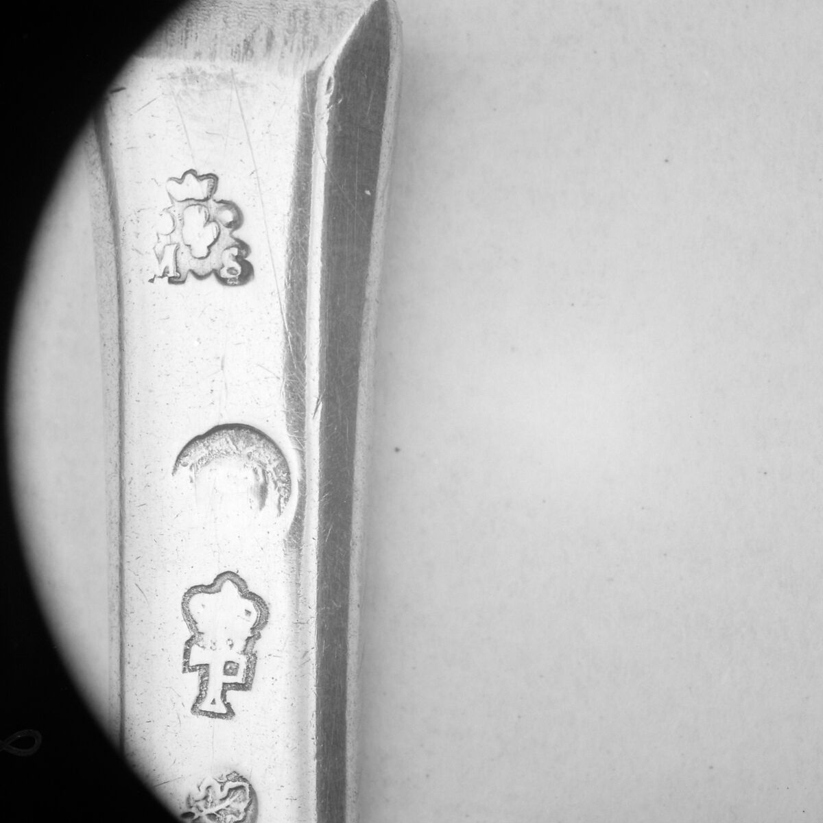 Section of a spoon handle, Michel Savigny (master 1781, recorded 1793), Silver, French, Paris