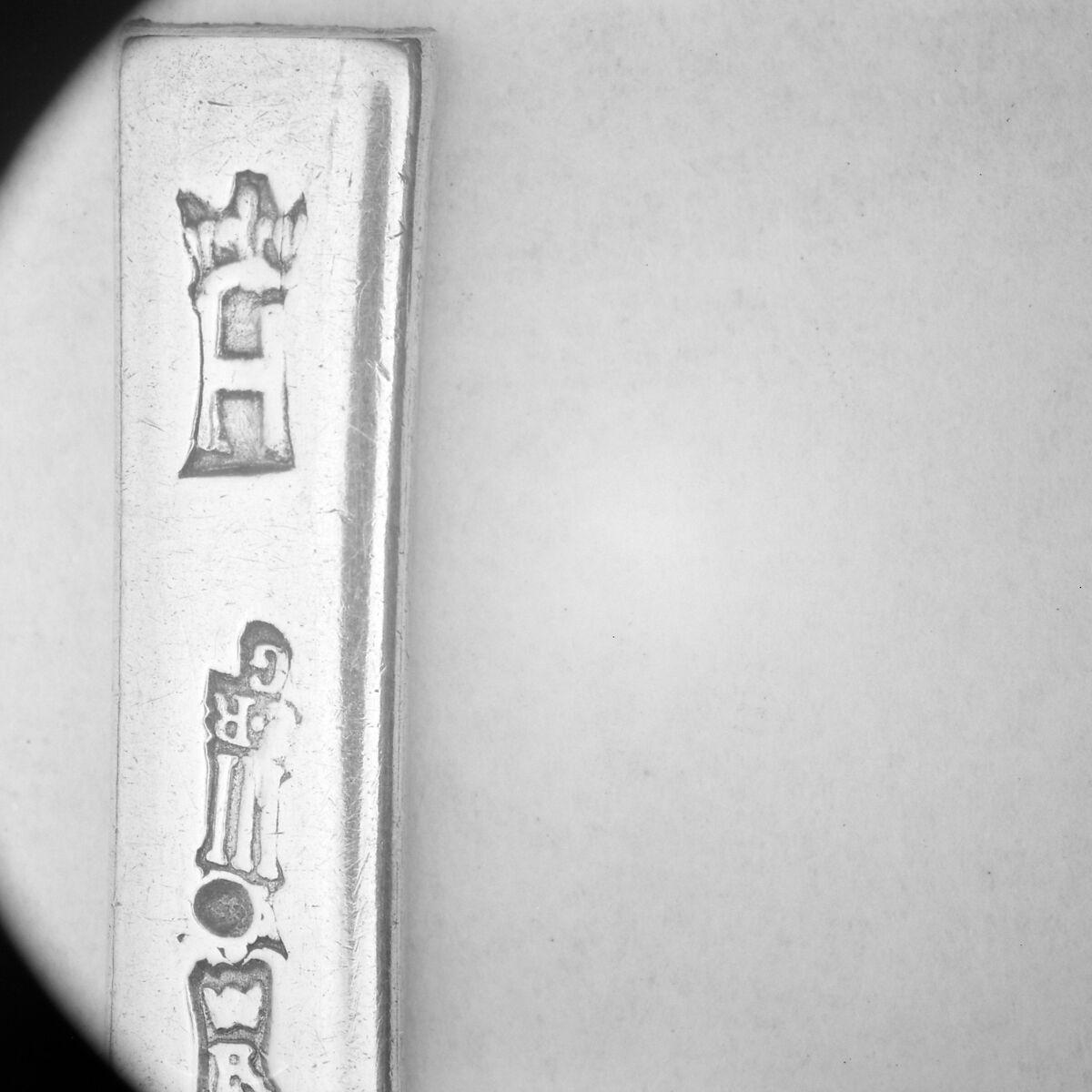 Section of a spoon handle, C.R. Goudelet, Silver, French, Coutances (Caen Mint)