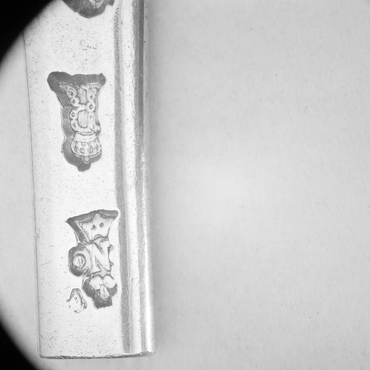 Section of a spoon handle, P. B., Orleans, Silver, French, Orléans 