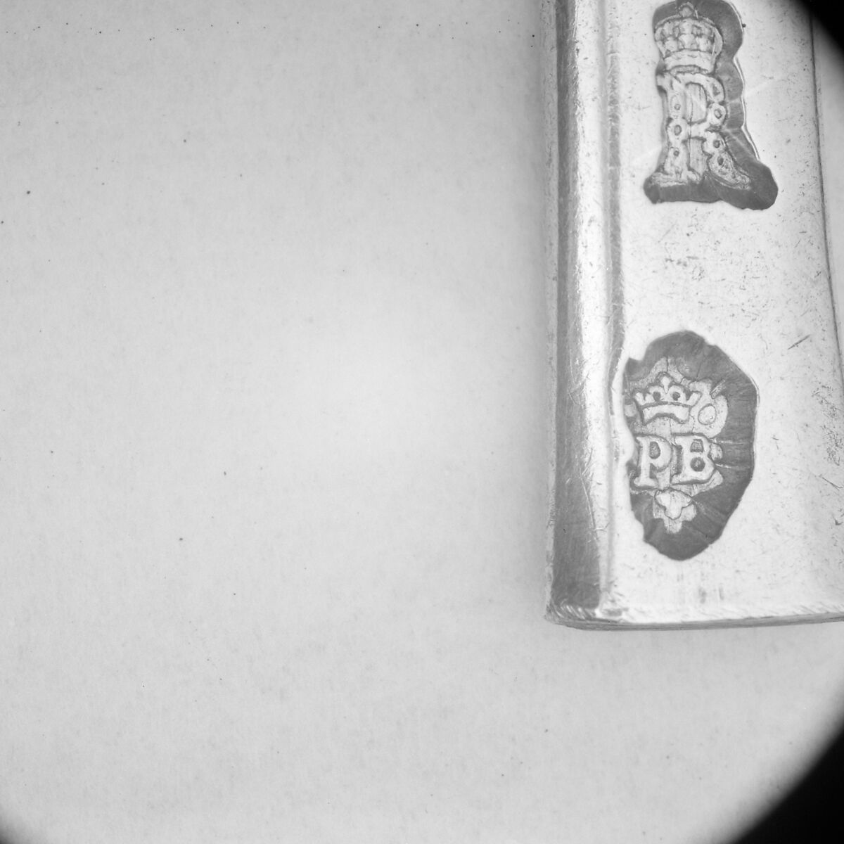 Section of a spoon handle, P. B., Orleans, Silver, French, Orléans