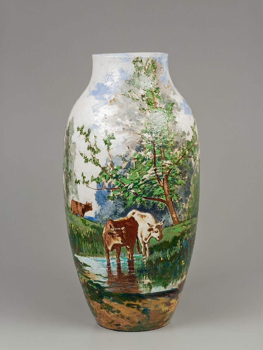 Vase, Charles Volkmar  American, Earthenware, American