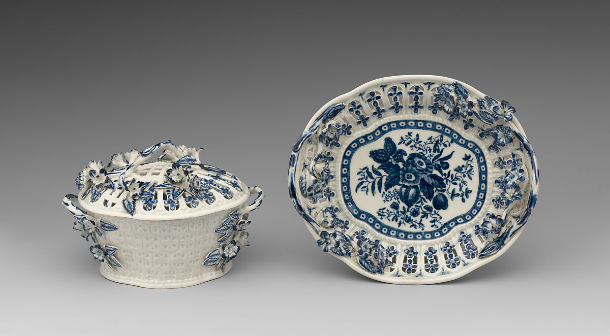 Dessert basket with cover, Worcester factory (British, 1751–2008), Soft-paste porcelain, British, Worcester