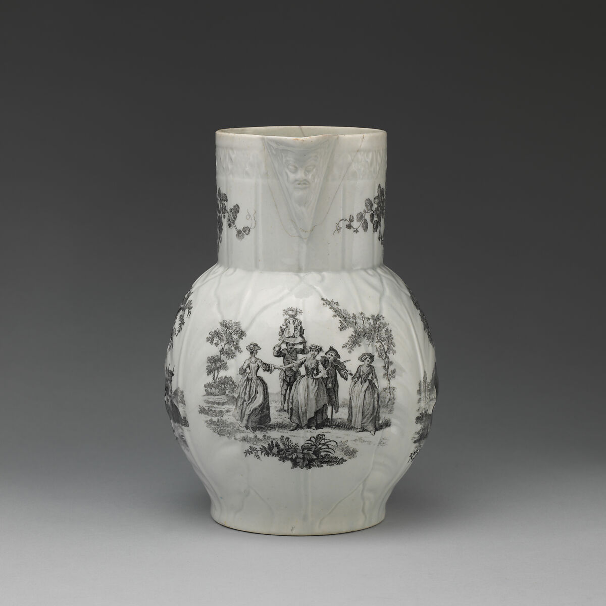 Jug, Worcester factory (British, 1751–2008), Soft-paste porcelain, British, Worcester