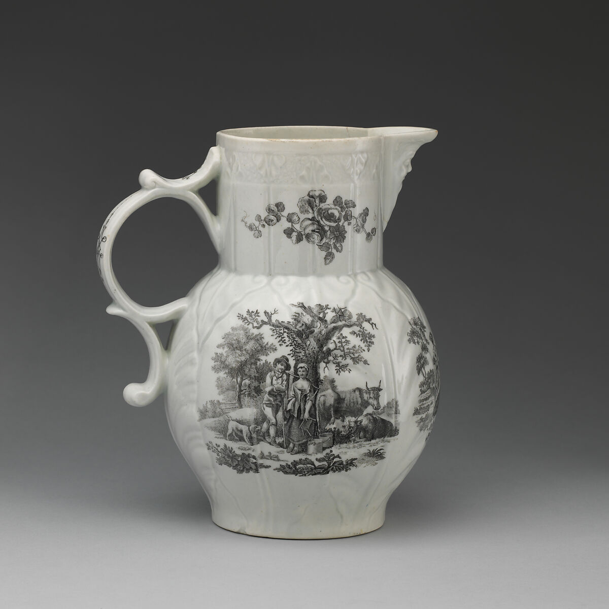 Jug, Worcester factory (British, 1751–2008), Soft-paste porcelain, British, Worcester