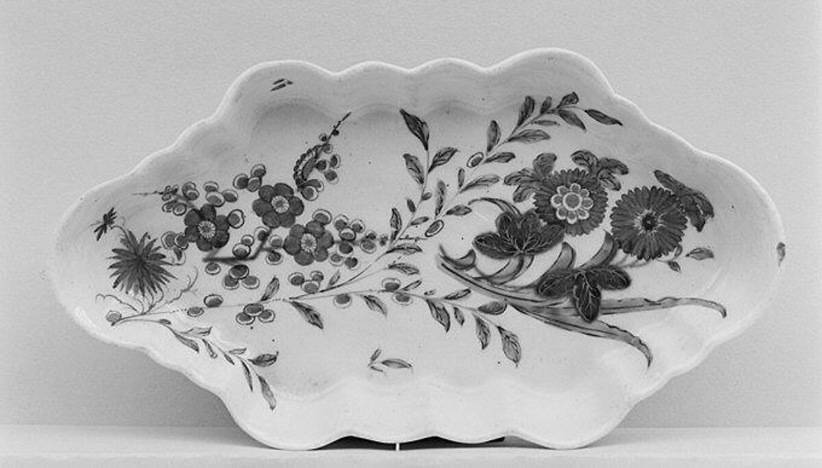 Spoon tray (part of a service), Worcester factory (British, 1751–2008), Soft-paste porcelain, British, Worcester 