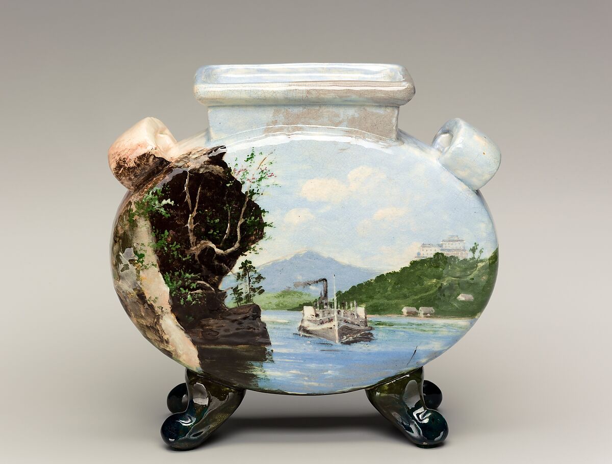 Vase, Odell &amp; Booth Brothers (1880–1885), Earthenware, American 