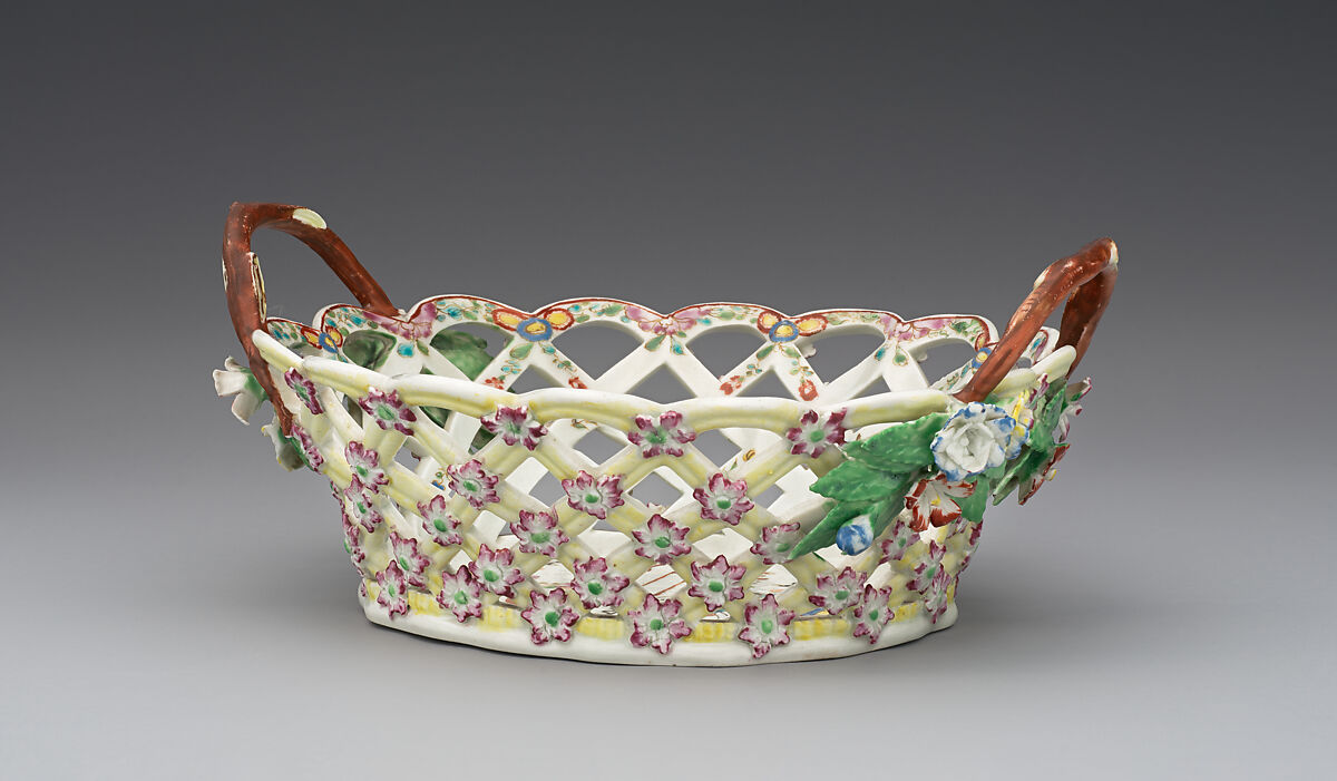 Two baskets, Worcester factory (British, 1751–2008), Soft-paste porcelain, British, Worcester