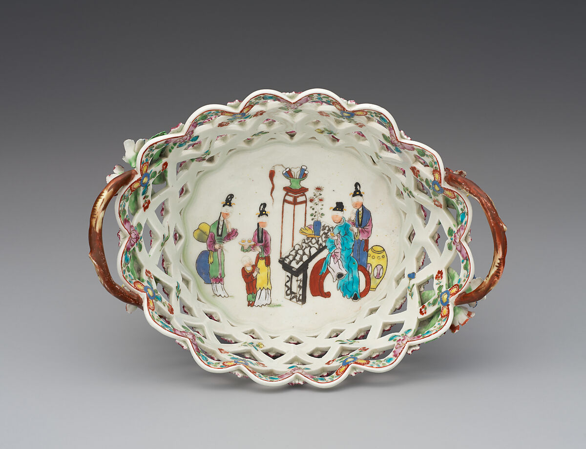 Two baskets, Worcester factory (British, 1751–2008), Soft-paste porcelain, British, Worcester