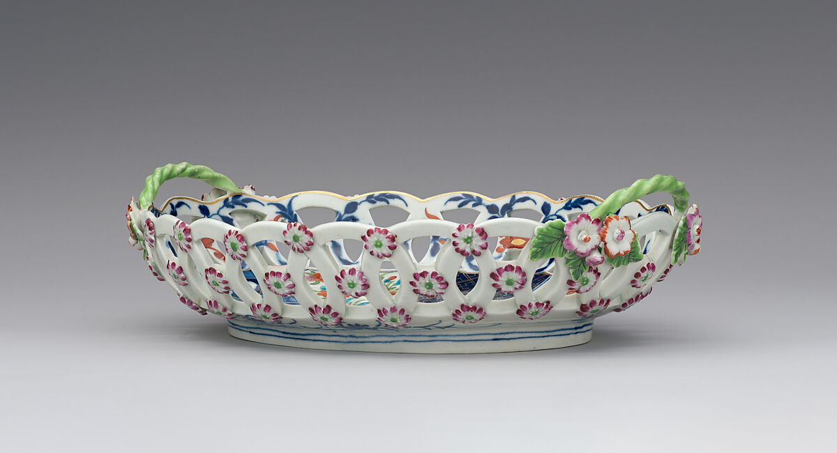 Dessert basket, Worcester factory (British, 1751–2008), Soft-paste porcelain, British, Worcester