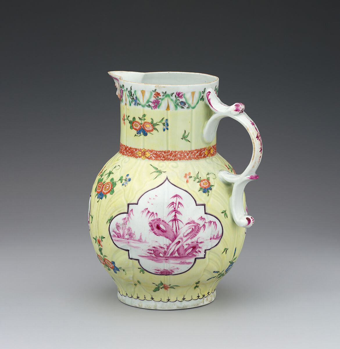 Jug, Worcester factory (British, 1751–2008), Soft-paste porcelain, British, Worcester
