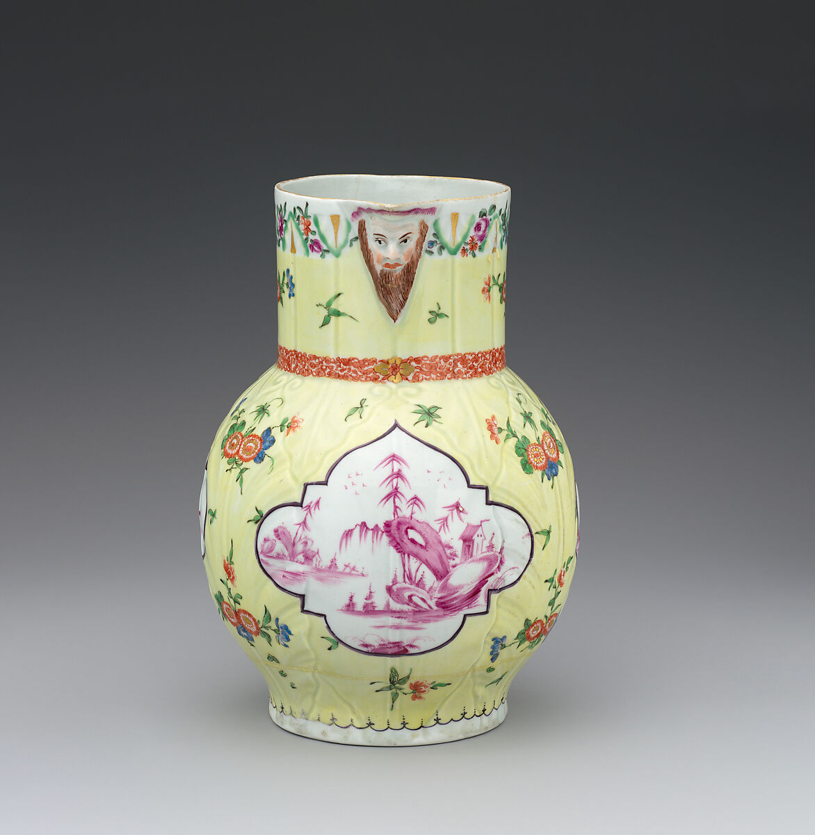 Jug, Worcester factory (British, 1751–2008), Soft-paste porcelain, British, Worcester