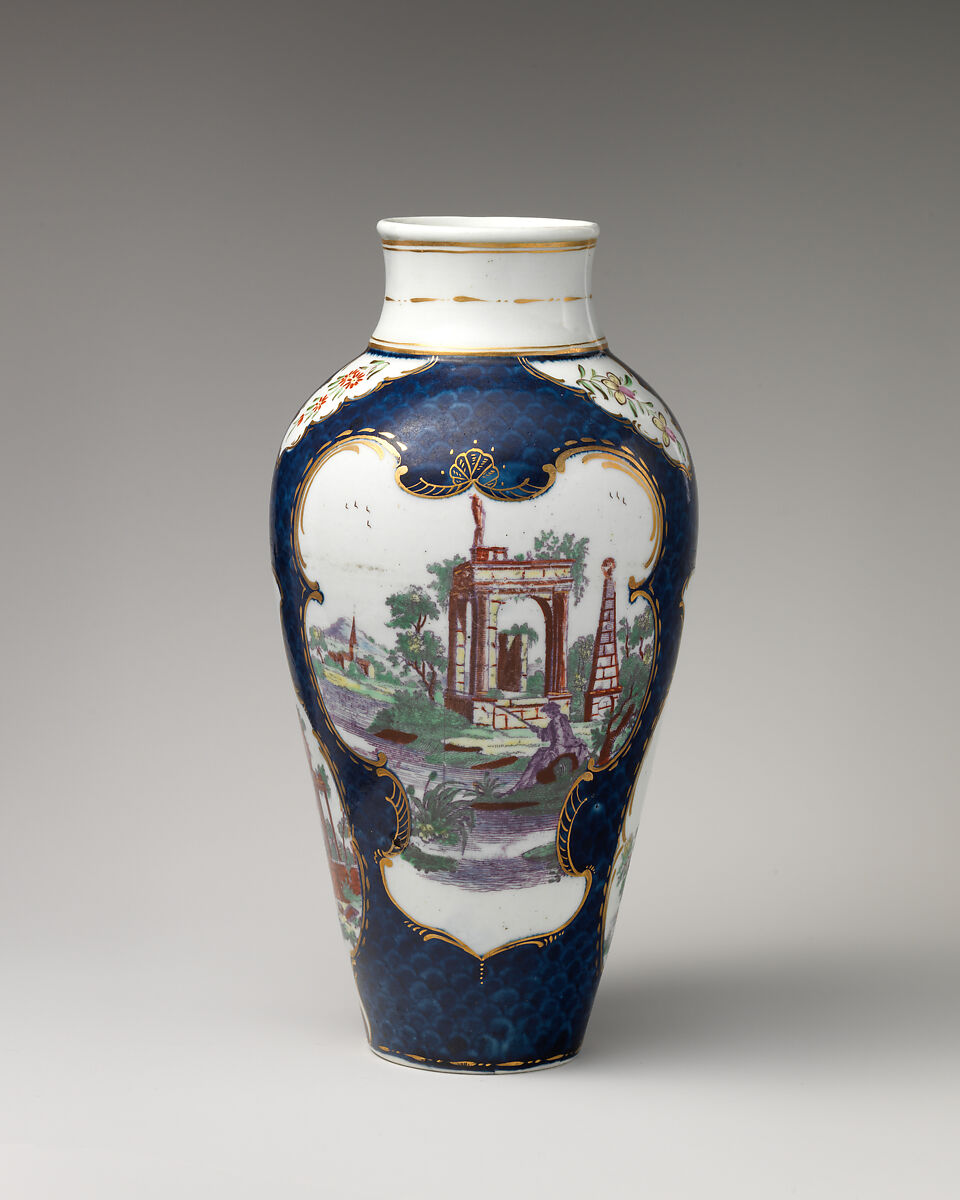 Vase, Worcester factory (British, 1751–2008), Soft-paste porcelain, British, Worcester 