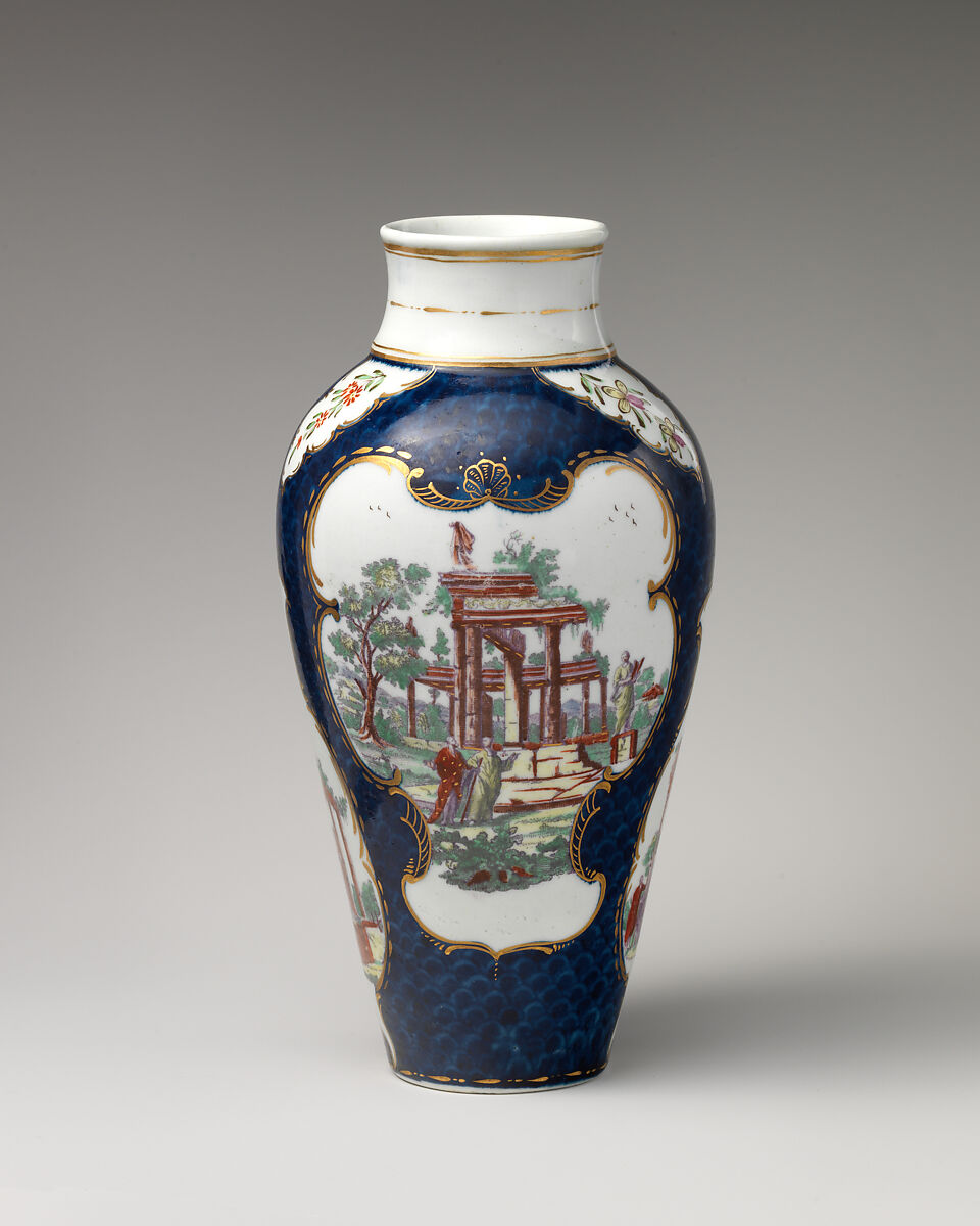 Vase, Worcester factory (British, 1751–2008), Soft-paste porcelain, British, Worcester