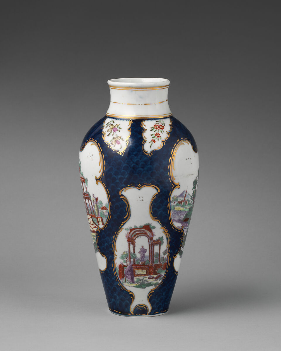 Vase, Worcester factory (British, 1751–2008), Soft-paste porcelain, British, Worcester
