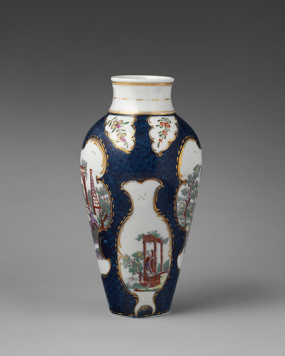 Vase, Worcester factory (British, 1751–2008), Soft-paste porcelain, British, Worcester