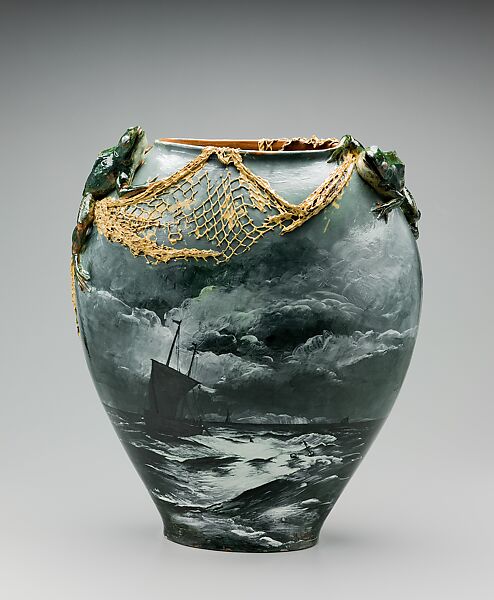 Vase, Matt Morgan Art Pottery (1882–84), Earthenware, American 