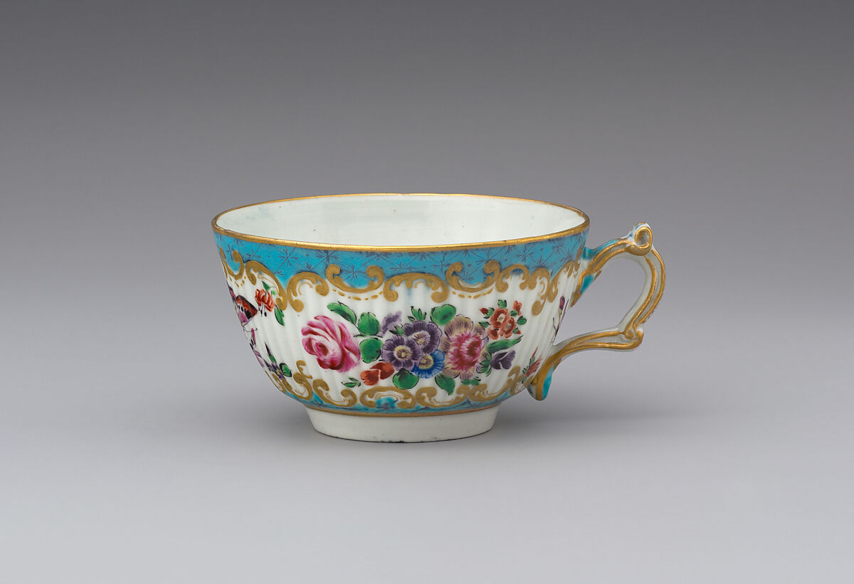 Cup and saucer, Worcester factory (British, 1751–2008), Soft-paste porcelain, British, Worcester
