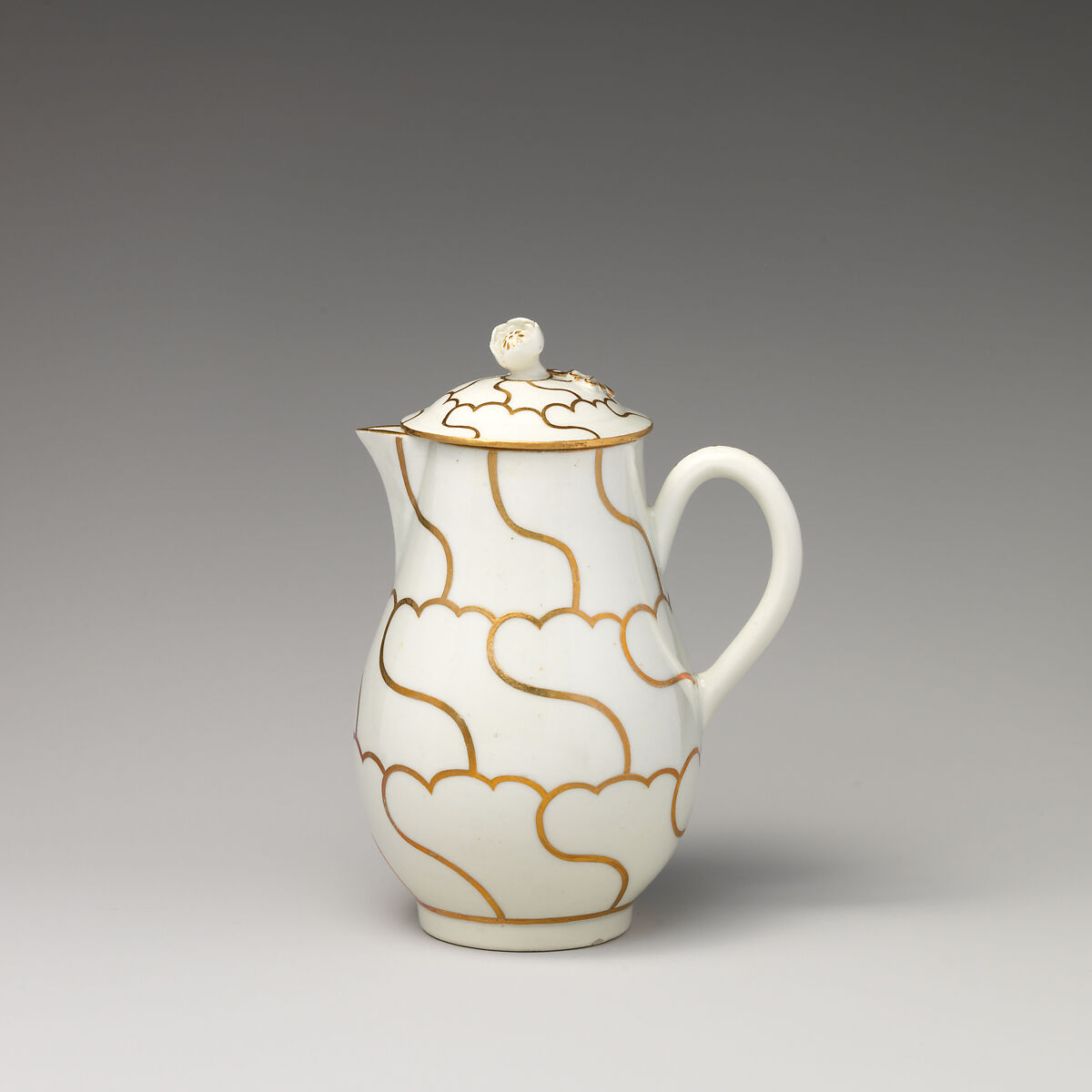 Milk jug with cover (part of a service), Worcester factory (British, 1751–2008), Soft-paste porcelain, British, Worcester 