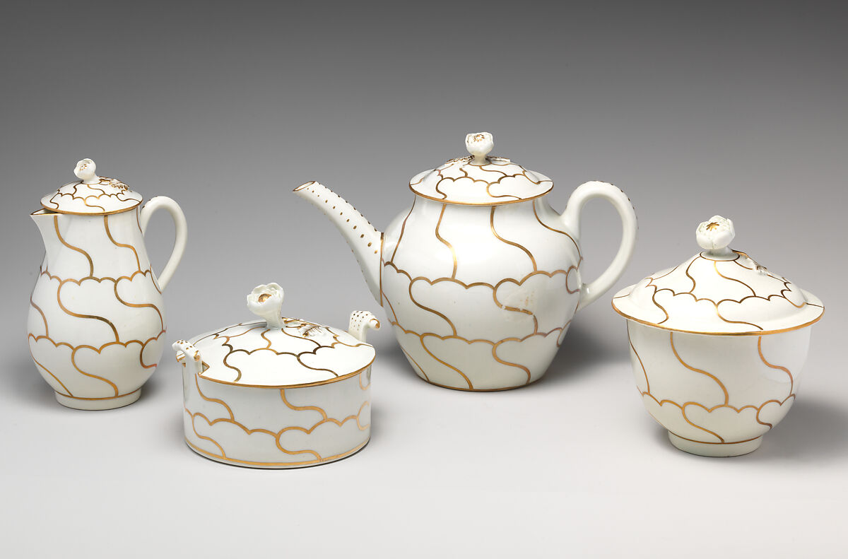 Milk jug with cover (part of a service), Worcester factory (British, 1751–2008), Soft-paste porcelain, British, Worcester
