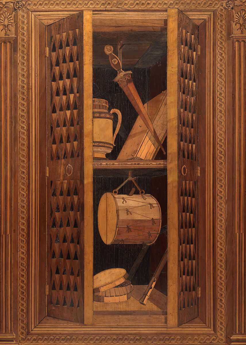 Studiolo from the Ducal Palace in Gubbio, Designed by Francesco di Giorgio Martini (Italian, Siena 1439–1501 Siena), Walnut, beech, rosewood, oak and fruitwoods in walnut base, Italian, Gubbio