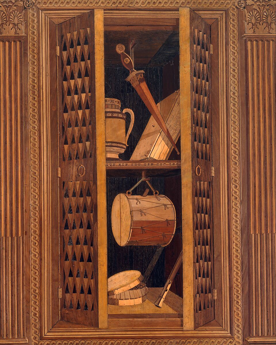 Studiolo from the Ducal Palace in Gubbio, Designed by Francesco di Giorgio Martini (Italian, Siena 1439–1501 Siena), Walnut, beech, rosewood, oak and fruitwoods in walnut base, Italian, Gubbio